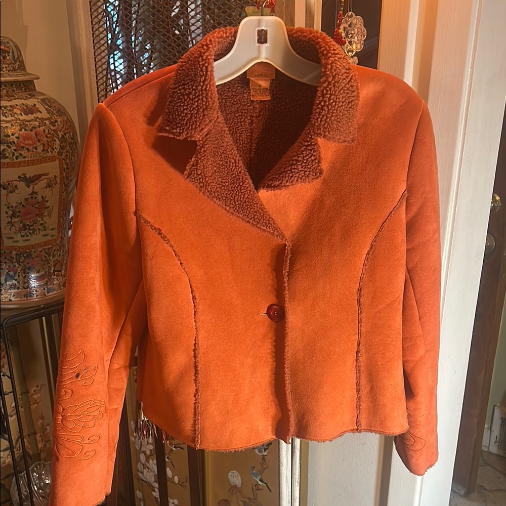 Kiko Orange Teddy Jacket Cozy and Stylish